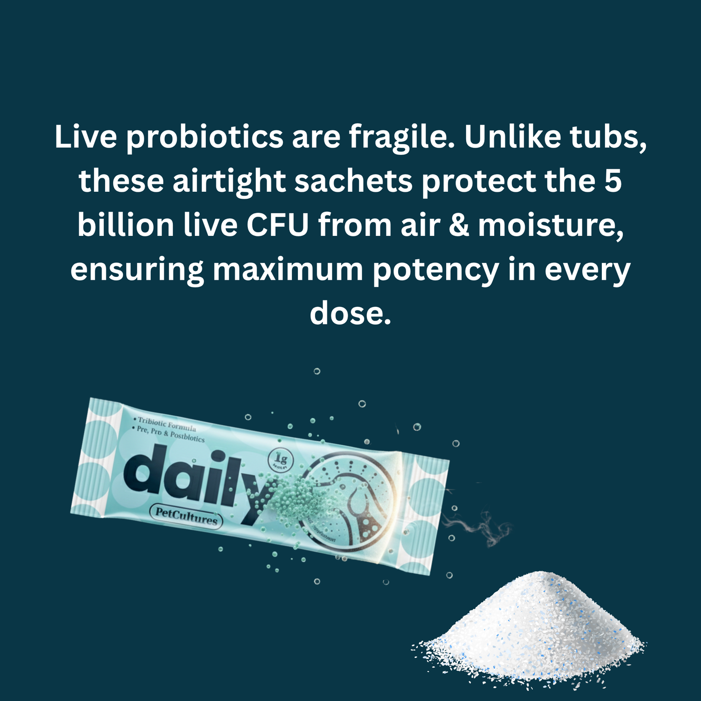 Probiótico diario para perros PetCultures: suplemento para la salud intestinal Tribiotic